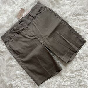 Ann Taylor Petite Signature 10" Inseam Bermuda Shorts - Taupe/Olive Size 4P NWT